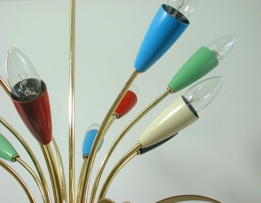 Mid-Century Italian Multi-Color 12-Light Sputnik Chandelier from Arredoluce, 1950s-OE-897945