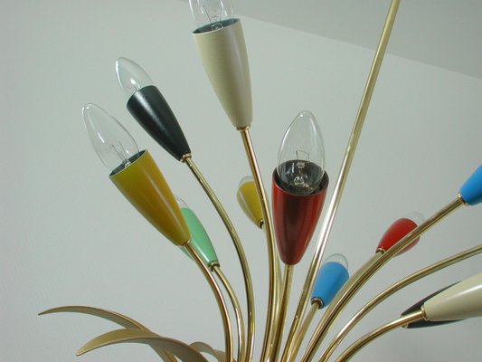 Mid-Century Italian Multi-Color 12-Light Sputnik Chandelier from Arredoluce, 1950s-OE-897945