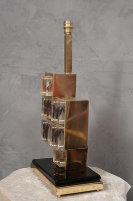 Mid-Century Italian Murano Glass and Brass Table Lamp, 1980s-UH-1787708