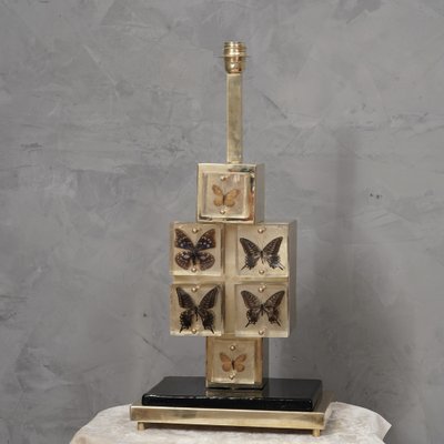 Mid-Century Italian Murano Glass and Brass Table Lamp, 1980s-UH-1787708