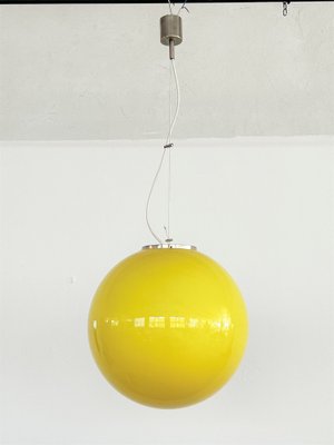 Mid-Century Italian Murano Glass and Plated Brass Globe Lamp, 1970s-VNE-1354689