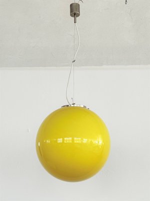 Mid-Century Italian Murano Glass and Plated Brass Globe Lamp, 1970s-VNE-1354689