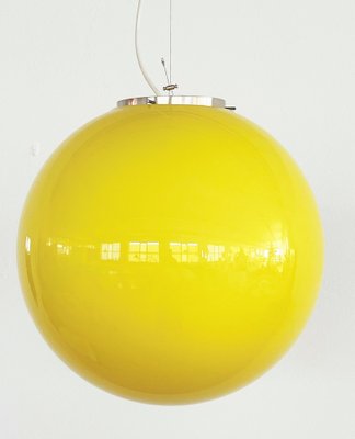 Mid-Century Italian Murano Glass and Plated Brass Globe Lamp, 1970s-VNE-1354689