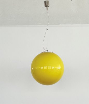 Mid-Century Italian Murano Glass and Plated Brass Globe Lamp, 1970s-VNE-1354689