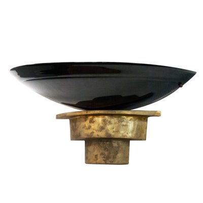 Mid-Century Italian Murano Glass & Brass Wall Light, Italy, 1950s-UZ-933627