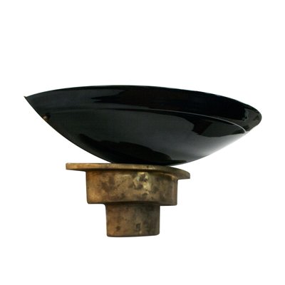 Mid-Century Italian Murano Glass & Brass Wall Light, Italy, 1950s-UZ-933627