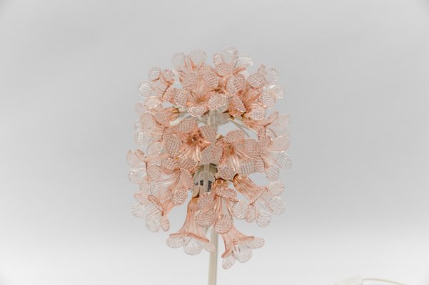 Mid-Century Italian Murano Glass Flower Table Lamp, 1960s-KQB-1737094