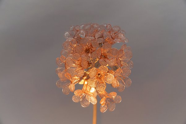 Mid-Century Italian Murano Glass Flower Table Lamp, 1960s-KQB-1737094