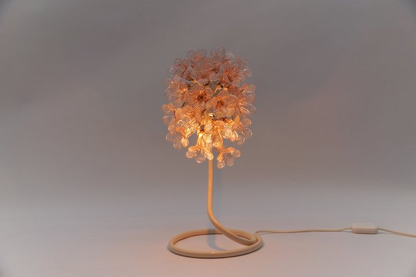 Mid-Century Italian Murano Glass Flower Table Lamp, 1960s-KQB-1737094