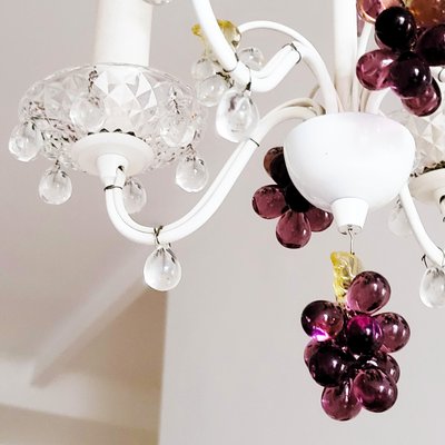 Mid-Century Italian Murano Glass Grape Chandelier, 1970s-RSE-2023531