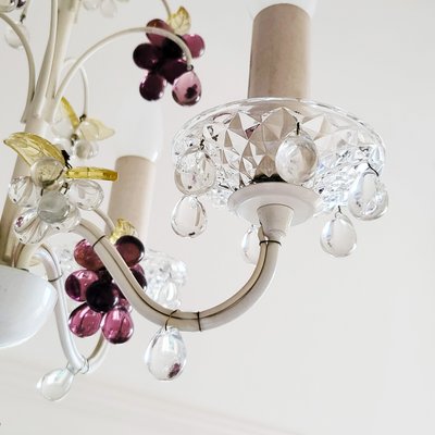 Mid-Century Italian Murano Glass Grape Chandelier, 1970s-RSE-2023531