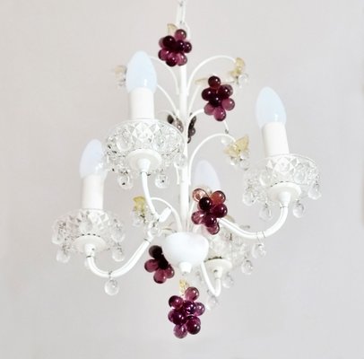 Mid-Century Italian Murano Glass Grape Chandelier, 1970s-RSE-2023531