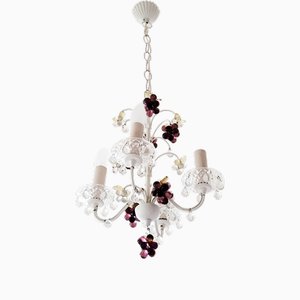 Mid-Century Italian Murano Glass Grape Chandelier, 1970s-RSE-2023531