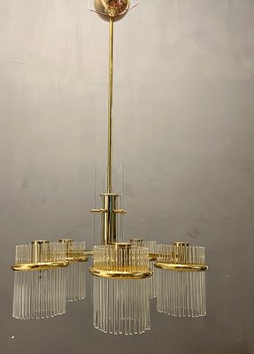 Mid-Century Italian Murano Glass Rod Chandelier, 1980s-JJC-1357941