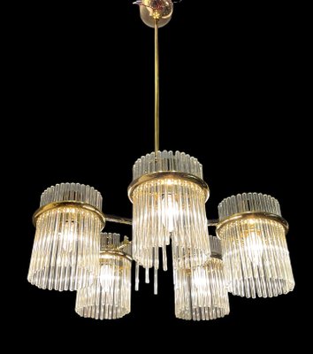 Mid-Century Italian Murano Glass Rod Chandelier, 1980s-JJC-1357941