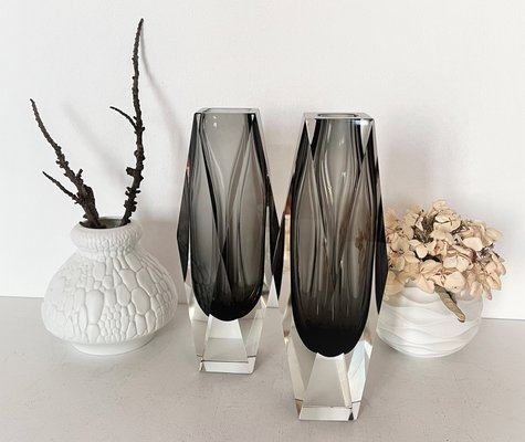 Mid-Century Italian Murano Glass Vases by Flavio Poli, 1970s, Set of 2-VNE-1361315