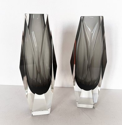 Mid-Century Italian Murano Glass Vases by Flavio Poli, 1970s, Set of 2-VNE-1361315