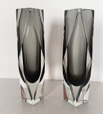 Mid-Century Italian Murano Glass Vases by Flavio Poli, 1970s, Set of 2-VNE-1361315