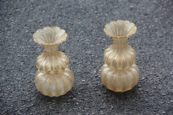 Mid-Century Italian Murano Glass Vases from Barovier & Toso, 1950s, Set of 2-EH-540975