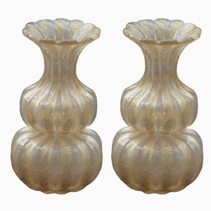 Mid-Century Italian Murano Glass Vases from Barovier & Toso, 1950s, Set of 2-EH-540975