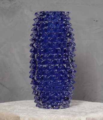 Mid-Century Italian Murano Round Blue Color Vase, 1970s-UH-1732056