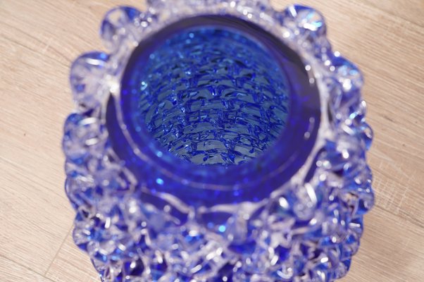 Mid-Century Italian Murano Round Blue Color Vase, 1970s-UH-1732056