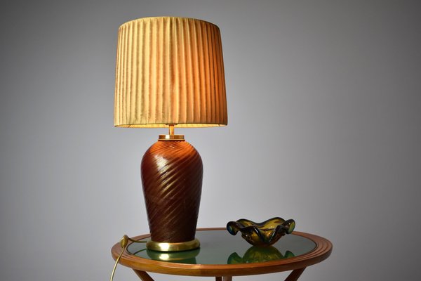 Mid-Century Italian Murano Table Lamp by Tommaso Barbi, 1970s-GXL-1281314