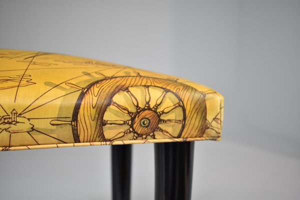 Mid-Century Italian Nautical Piano Stool, 1950s-GXL-1371077