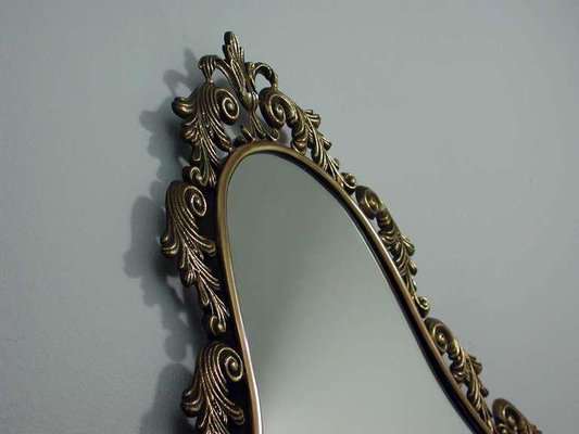 Mid-Century Italian Neoclassical Bronze Wall Mirror, 1950s-OE-897866