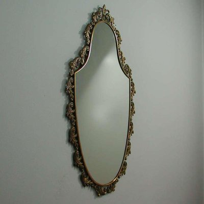 Mid-Century Italian Neoclassical Bronze Wall Mirror, 1950s-OE-897866