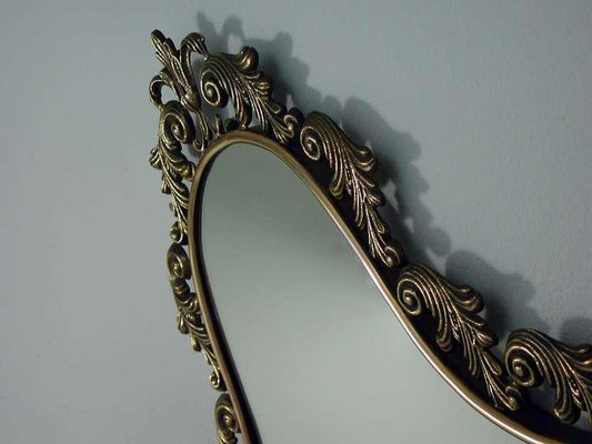 Mid-Century Italian Neoclassical Bronze Wall Mirror, 1950s-OE-897866