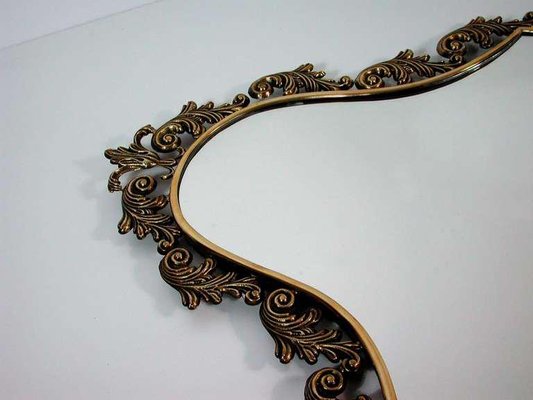 Mid-Century Italian Neoclassical Bronze Wall Mirror, 1950s-OE-897866