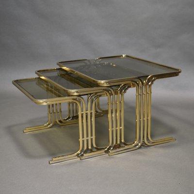 Mid-Century Italian Nesting Tables, 1970s, Set of 3-TE-573666