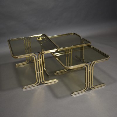 Mid-Century Italian Nesting Tables, 1970s, Set of 3-TE-573666