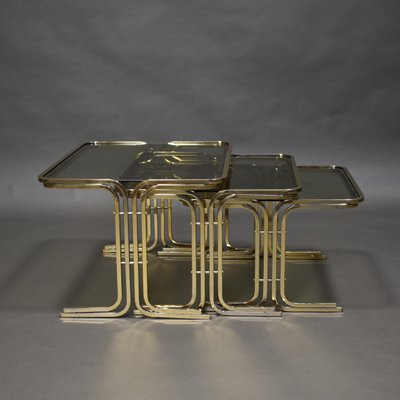 Mid-Century Italian Nesting Tables, 1970s, Set of 3-TE-573666