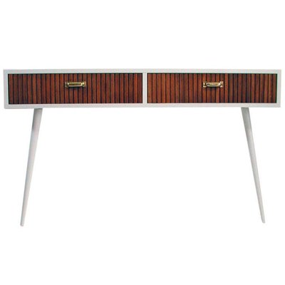 Mid-Century Italian Oak & White Lacquered Chest of Drawers or Console Table, 1950s-OE-897886