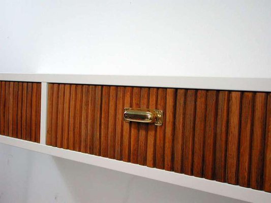 Mid-Century Italian Oak & White Lacquered Chest of Drawers or Console Table, 1950s-OE-897886