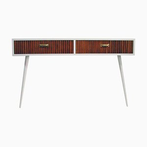 Mid-Century Italian Oak & White Lacquered Chest of Drawers or Console Table, 1950s-OE-897886