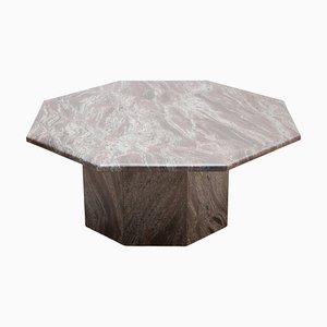 Mid-Century Italian Octagonal Pink and Grey Marble Coffee Table, 1970s-KL-1061214