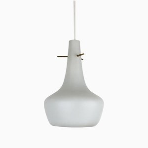 Mid-Century Italian Opal Glass Tube Hanging Light in the Style of Stilnovo, 1950-QZ-1134009