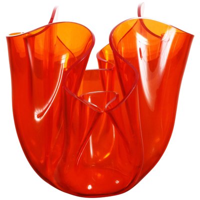 Mid-Century Italian Orange Acrylic Glass Centerpiece from Guzzini, 1970s-JDR-1126165