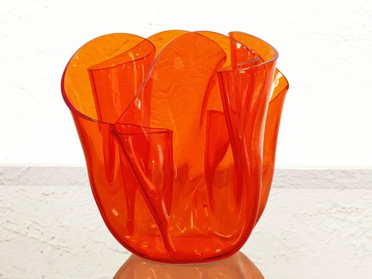 Mid-Century Italian Orange Acrylic Glass Centerpiece from Guzzini, 1970s-JDR-1126165