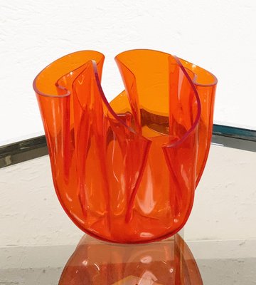 Mid-Century Italian Orange Acrylic Glass Centerpiece from Guzzini, 1970s-JDR-1126165