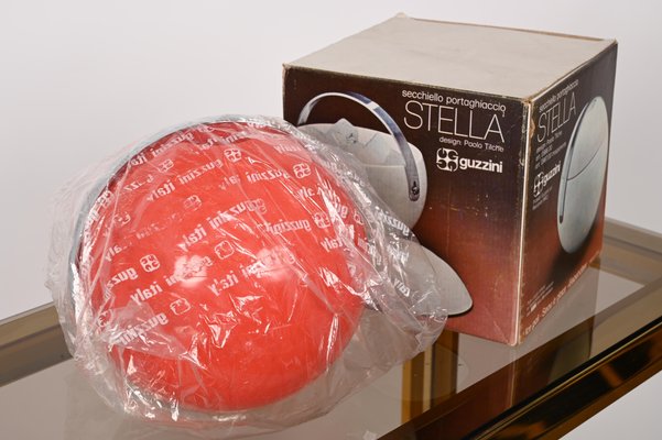 Mid-Century Italian Orange Plastic Ball-Shaped Ice Bucket from Guzzini, 1970s-JDR-1288509