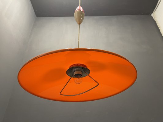 Mid-Century Italian Orange Plastic Light Pendant-JJC-1329059