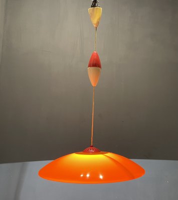 Mid-Century Italian Orange Plastic Light Pendant-JJC-1329059