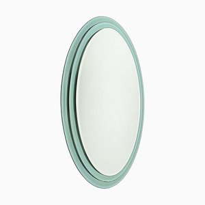 Mid-Century Italian Oval Three Level Wall Mirror in the Style of Fontana Arte, 1970s-LYQ-1274912