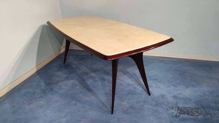 Mid-Century Italian Parchment Dining Table Attributed to Guglielmo Ulrich, 1950s-MTX-988607