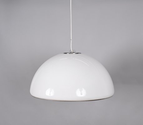 Mid-Century Italian Pendant in Metal and White Acrylic Glass by Harvey Guzzini, 1970s-JDR-1341305