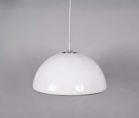 Mid-Century Italian Pendant in Metal and White Acrylic Glass by Harvey Guzzini, 1970s-JDR-1341305